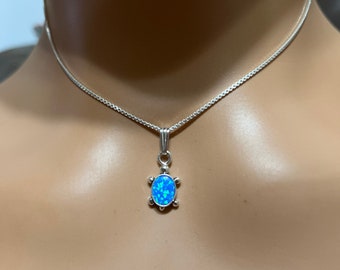 Turtle Pendant Necklace/Opal Necklace/Turquoise Pendant/Opal Turtle Pendant/Turquoise Turtle Pendant/Small Turtle Pendant/Turtle