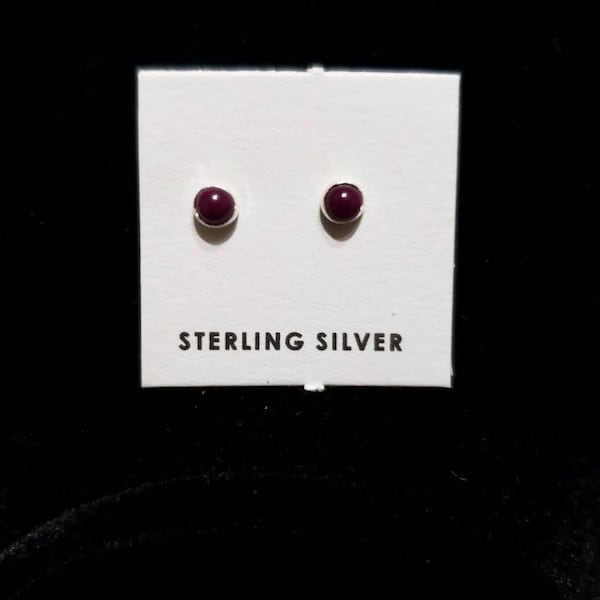 3mm Purple Tiny Earring / Sterling Silver / Dainty Stud Earrings / Made in USA /Purple Dots/ Small Stud Earring/ Purple Earring