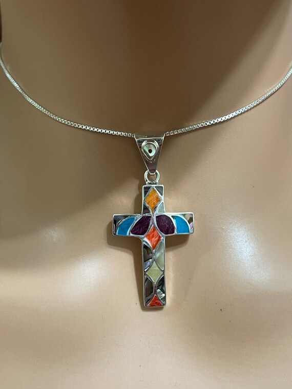Dainty Cross Necklace - Multi Color Dainty Cross Necklace - Multi Color