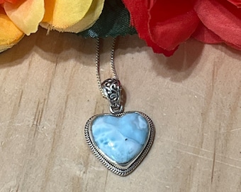 天然ブルーラリマーハートペンダント 本物の本物のラリマー宝石 - Etsy