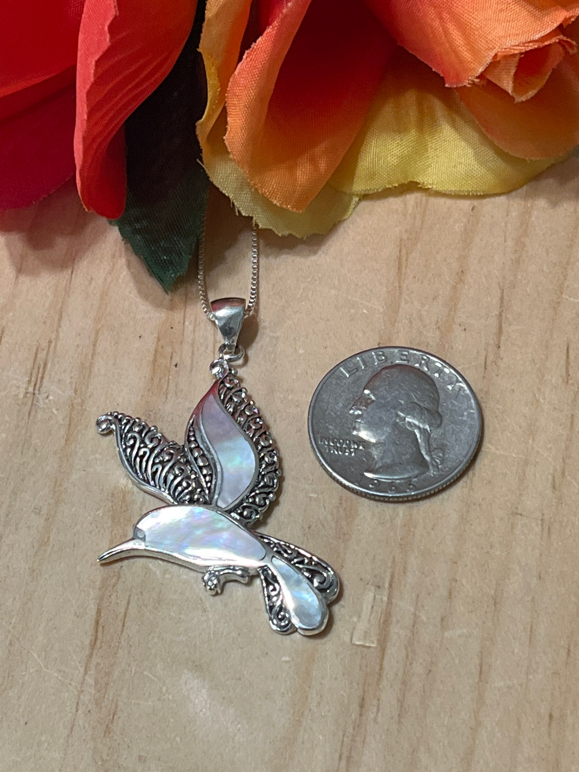 Mother of Pearl Hummingbird Pendant / Mother of Pearl
