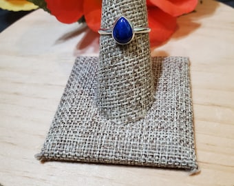 Blue Lapis Ring/Lapis Lazuli Ring/Dainty Teardrop Blue Ring/Small Teardrop Ring/Teardrop Ring/Small Lapis Ring/Ring