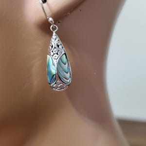 Cute Abalone Shell Earrings/Sterling Silver/Abalone Shell Jewelry/Drop Earring/Shell Earring/For Her/Abalone Earrings/Abalone Shell/A147-AR