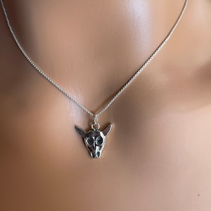 Cow Head  Pendant Necklace /Bull Head Pendant/Sterling Bull Head/Dainty Cow Head Charm Necklace /Charm cow Head/Southwest Jewelry