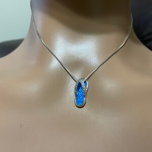 Flip Flop Pendant Necklace /Opal Flip Flop Necklace/Sterling Silver Flip Flop/Dainty Flip flop/Sandle Pendant/Sandle Jewelry