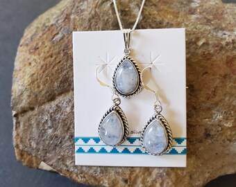 Conjuntos de joyería con colgante de piedra lunar arcoíris/Piedra lunar/Piedra lunar natural/Plata de ley/Conjuntos de joyería de piedra lunar/Conjuntos de joyería de piedra lunar/LL1021