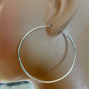 Sterling Silver Hoop Earrings/Large Hoop/60 mm Hoop Earrings/Sterling Hoops