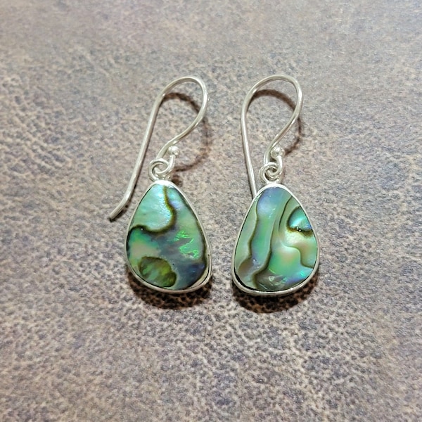 Abalone Shell Tear Drop Earrings / Abalone Shell Earrings / Shell Jewelry / Shell Earrings / Dainty Shell Earring / Abalone Earrings / A28