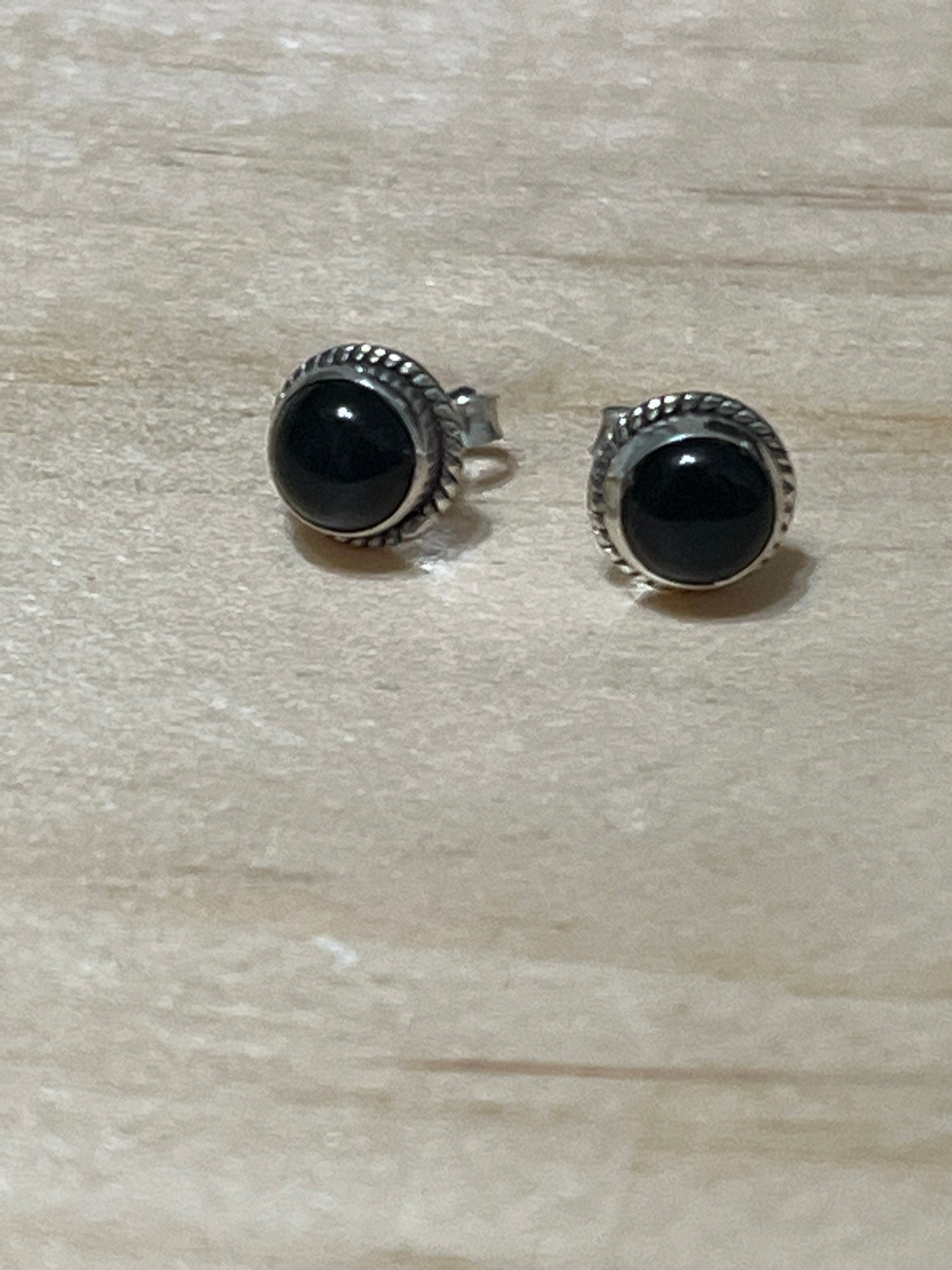 5mm Onyx Stud Earrings/ Onyx Jewelry/ Black Stud Earrings/ Black