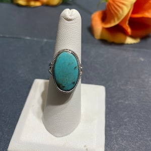 Blue Turquoise Ring/Sterling Silver ring/Size 7 Turquoise Ring/Handmade Turquoise Ring/Natural Turquoise Ring /Gift