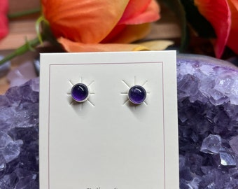 Small Amethyst Earring/Tiny Amethyst Studs/Purple Amethyst Stud Earring/Amethyst Stud Earring
