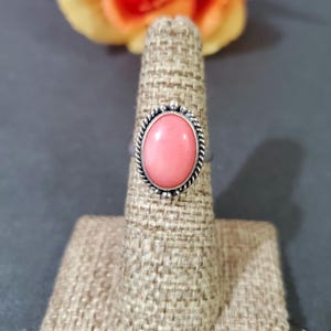 Coral Ring/Sterling Silver Pink Coral Ring/Coral Ring/Boho Ring/Bohemian Ring/Handmade Jewelry/Everyday Jewelry/For Her