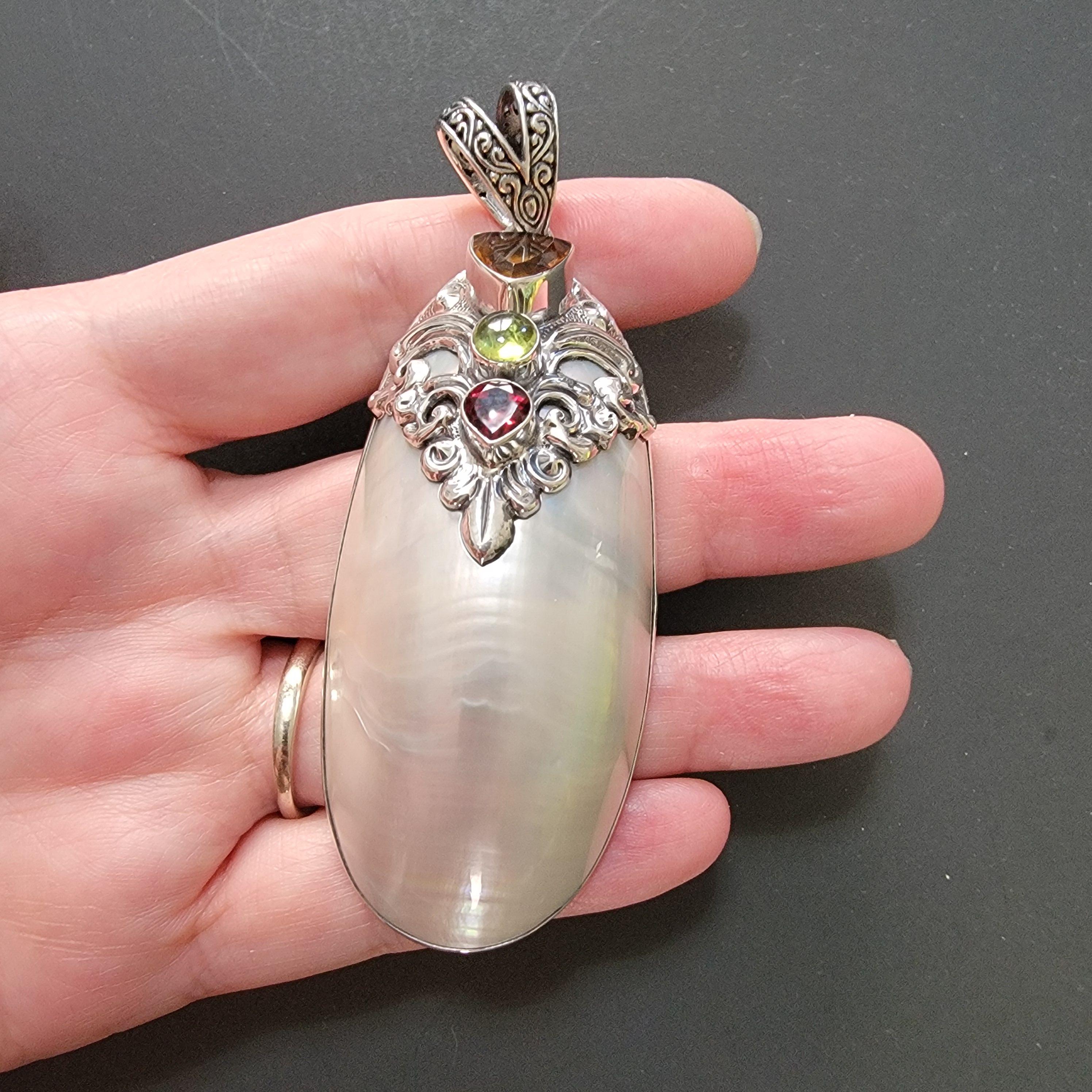 シェルペンダントネックレス ネックレス プチネックレス 1粒 1石 レディース シルバー ピンク