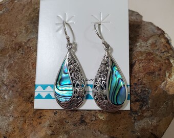 Abalone Shell Tear Drop Earrings / Sea Shell Earrings/Abalone Shell Jewelry/Boho Earrings / Shell Earrings / Boho Jewelry/Sea  Shell Jewelry
