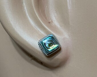 Square Abalone Stud Earring/Abalone Shell Earrings/ Stud Earrings / Post Earring/Shell Abalone/ Dainty Abalone Earring