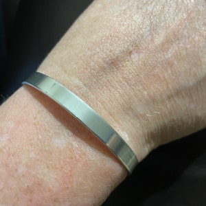 Unisex Silver Cuff/Wide Band Silver Cuff/Sterling Silver Bracelet/Simple Silver Cuff/ Thin Silver Cuff/Man Silver Cuff