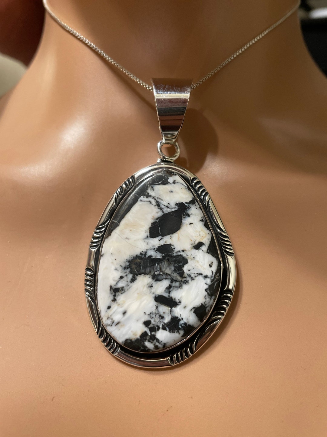 MJ Pendant - White Buffalo Sterling Silver
