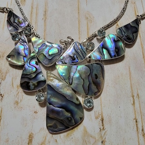 Abalone Shell Necklace / Sterling Silver / Tiered Necklace / Shell Necklace / Abalone Shell Jewelry / Abalone Necklace/ A113-AR