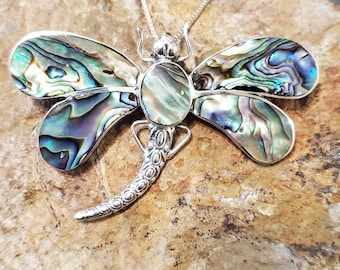 Dragonfly Pendant and Brooch/Dragonfly Pin/Abalone Shell Pin and Pendant/Dragonfly Pendant/Dragonfly Brooch/2in1 Pendant and Brooch/A335-AR