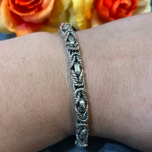 Intricate Design Sterling Silver Bracelet/ Sterling Silver/ Strong Clasp / Sturdy Bracelet