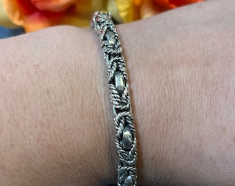 Intricate Design Sterling Silver Bracelet/ Sterling Silver/ Strong Clasp / Sturdy Bracelet