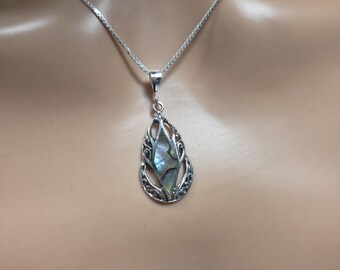 Abalone Shell Pendant / Sterling Silver Jewelry / Abalone Shell Necklace / Shell Pendant / Abalone Necklace / Shell Necklace  / A382-AR