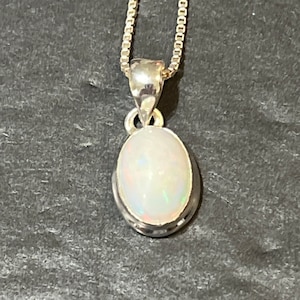 Ethiopian Opal Oval Pendant / Ethiopian Opal Pendant/ Opal Pendant/ Oval pendant/ Sterling Silver