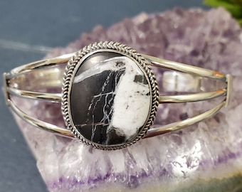 White Buffalo Cuff Bracelet/Sterling Silver/Cuff Bracelet/Silver Cuff Bracelet/White Turquoise Cuff/White Buffalo Bracelet /Gift For Her/B5