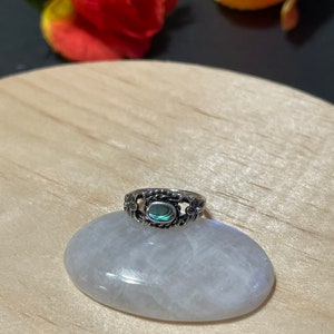 Abalone Ring/Natural Abalone Ring/Sterling Silver Ring/Dainty Abalone Ring/Stacking Abalone Ring/Small Abalone Ring/Stackable Ring