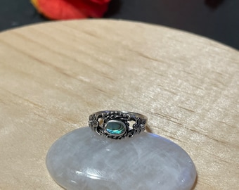 Abalone Ring/Natural Abalone Ring/Sterling Silver Ring/Dainty Abalone Ring/Stacking Abalone Ring/Small Abalone Ring/Stackable Ring