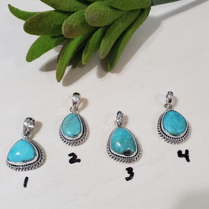 Turquoise Pendant Necklace/Pendant turquoise /Dainty Pendant/Sterling Silver /Turquoise Necklace/Kingman Turquoise /Turquoise Pendant/T1