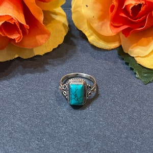 Turquoise Ring/ Sterling Silver Ring/ Turquoise and Silver Ring/ southwestern jewelry/ Boho Ring