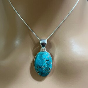 Turquoise Pendant Necklace/Pendant turquoise /Small Turquoise Pendant/Sterling Silver /Turquoise Necklace/Turquoise Jewelry /Genuine