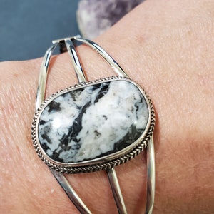 White Buffalo Cuff Bracelet/Sterling Silver/Cuff Bracelet/Silver Cuff Bracelet/White Turquoise Cuff/White Buffalo Bracelet /Gift For Her/B8