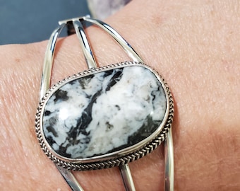 White Buffalo Cuff Bracelet/Sterling Silver/Cuff Bracelet/Silver Cuff Bracelet/White Turquoise Cuff/White Buffalo Bracelet /Gift For Her/B8