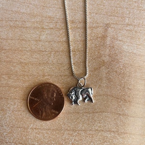 Buffalo Pendant Necklace/Dainty Buffalo Pendant/Small Buffalo Charm Pendant/Silver Buffalo Necklace/Buffalo