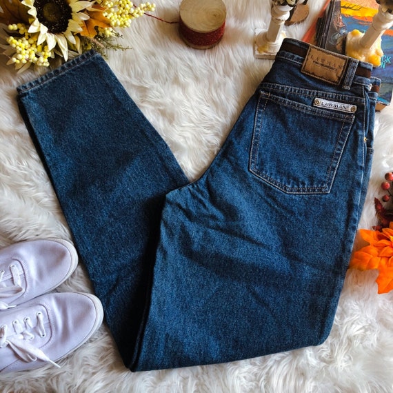 90’s Dark Wash High Rise Western Mom Jeans Lawman