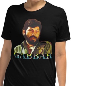 Gabbar Singh Shirt, Vintage Bollywood shirt, Best quality Indian Movie tshirt, Classic Bollywood shirt, Short-Sleeve Unisex T-Shirt