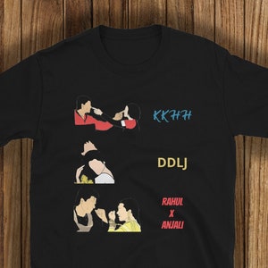 Short-Sleeve Unisex T-Shirt, KKHH, DDLJ, Bollywood shirt, Bollywood classic tshirt, gift for her, gift for him, Shah rukh khan shirt