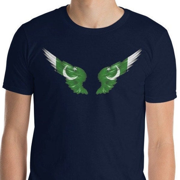 Pakistan flag bird wings Unisex T-Shirt, Simple Patriotic Pakistani T-shirt, Desi shirt, Pakistan Vintage T-shirt