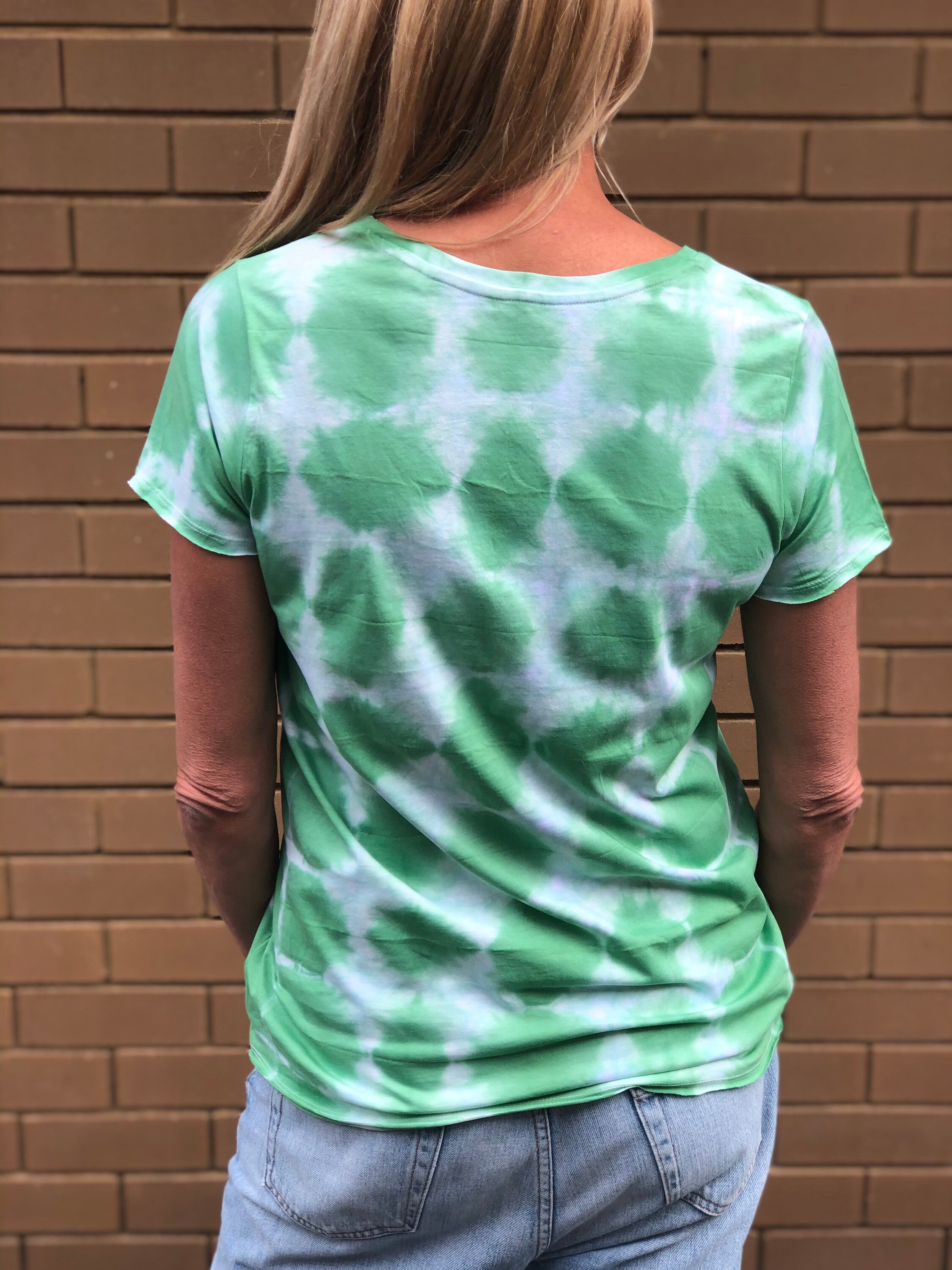 Tie dye womens organic cotton t-shirt with raw hem and sleeve | Etsy