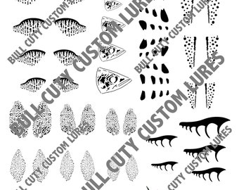 BCCL Lure Stencils 5 Crankbait Jerkbait Topwater Bass Fishing - Etsy
