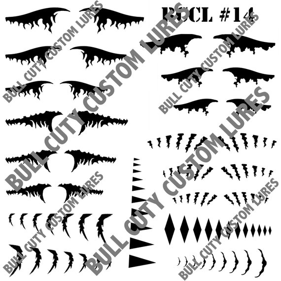 fish scale stencils for lures Scales AirSick Airbrush Stencil Art Template Works with some soft plastics as well Fins v1 Assortment Fishing Lure