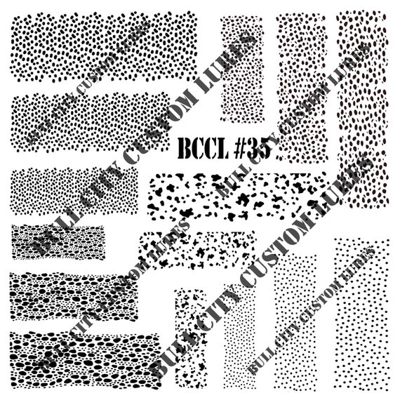 BCCL Lure Stencils 35 Crankbait Jerkbait Topwater Bass Fishing Painting  Scales Patterns Dots Circles Hexagon Camo Lines Stripes Air Brush -   New Zealand