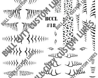 BCCL Lure Stencils 18 Crankbait Jerkbait Topwater Bass - Etsy