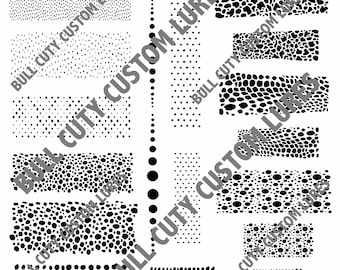 May include: A black and white digital design sheet with various patterns of dots and circles. The sheet is labeled "BULL CUTY CUSTOM LURES BCCL #9".