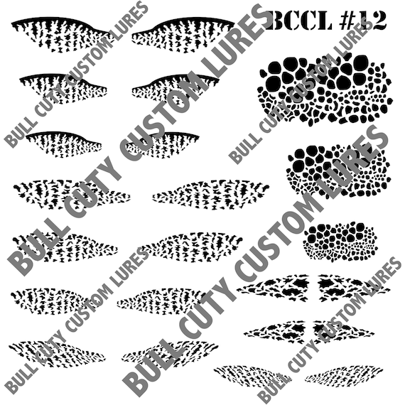 BCCL Lure Stencils 12 Crankbait Jerkbait Topwater Bass Fishing Painting  Scales Patterns Dots Circles Hexagon Camo Lines Stripes Air Brush -   Canada