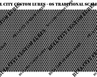 Traditional Scales Large Stencil Pattern Big Lure Crankbait Jerkbait Topwater Bass Painting Patterns Dots Circles Hexagon Stripes Air Brush