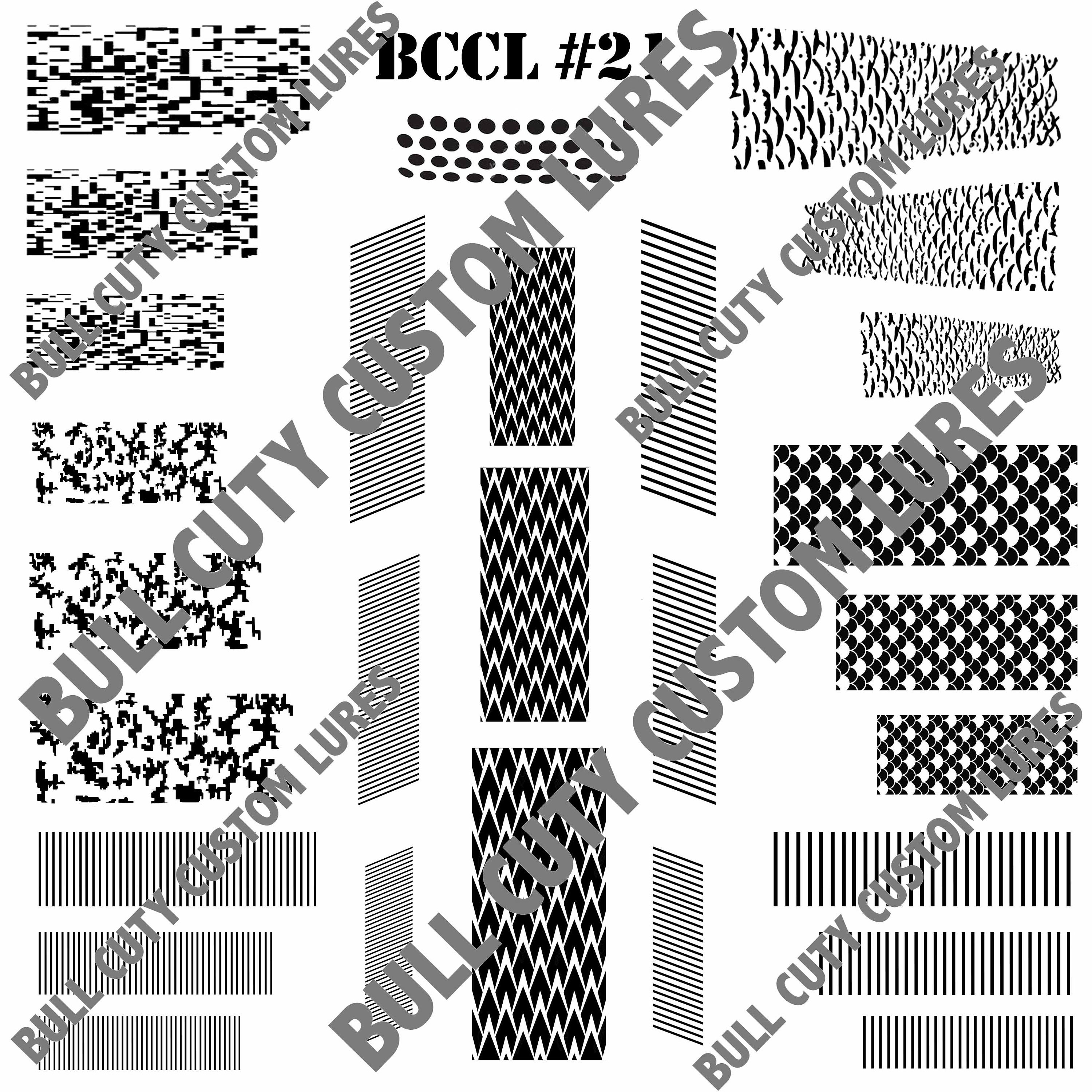 BCCL Lure Stencils 21 Crankbait Jerkbait Topwater Bass Etsy