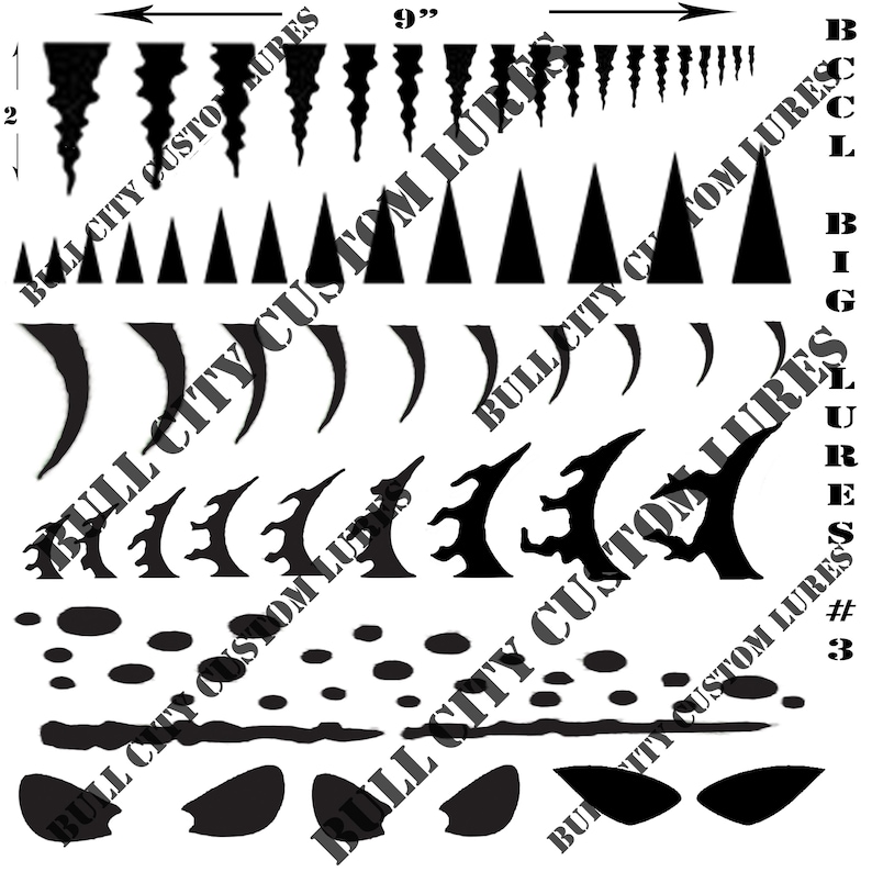 Download Bccl Big Lures 3 Crankbait Jerkbait Topwater Musky Saltwater Bass Fishing Painting Scales Patterns Dots Circles Hexagon Camo Lines Stripes Craft Supplies Tools Tools Sirba Communication Com